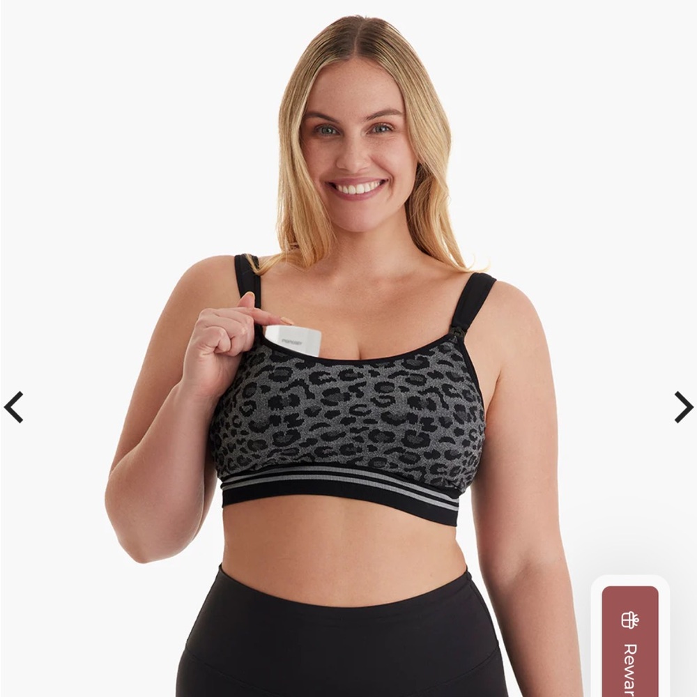 Gray Leopard Print Sports Bra